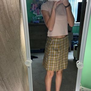 Yellow plaid skirt
